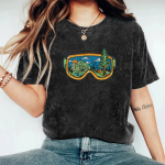 Pupiloves Skiing Embroidery Embroidered T-shirt